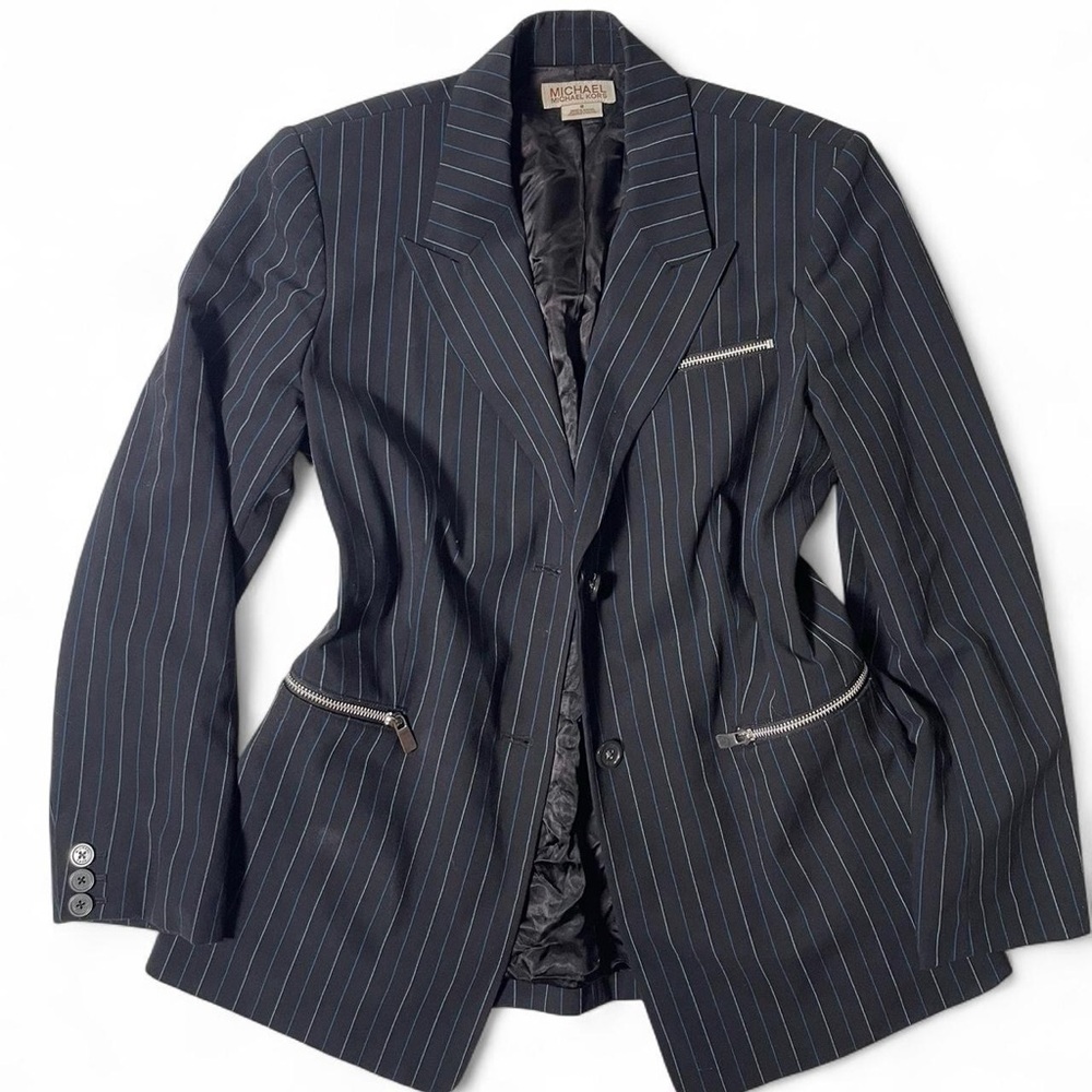 Michael Kors Pinstripe Blazer with Zippers